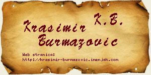 Krasimir Burmazović vizit kartica